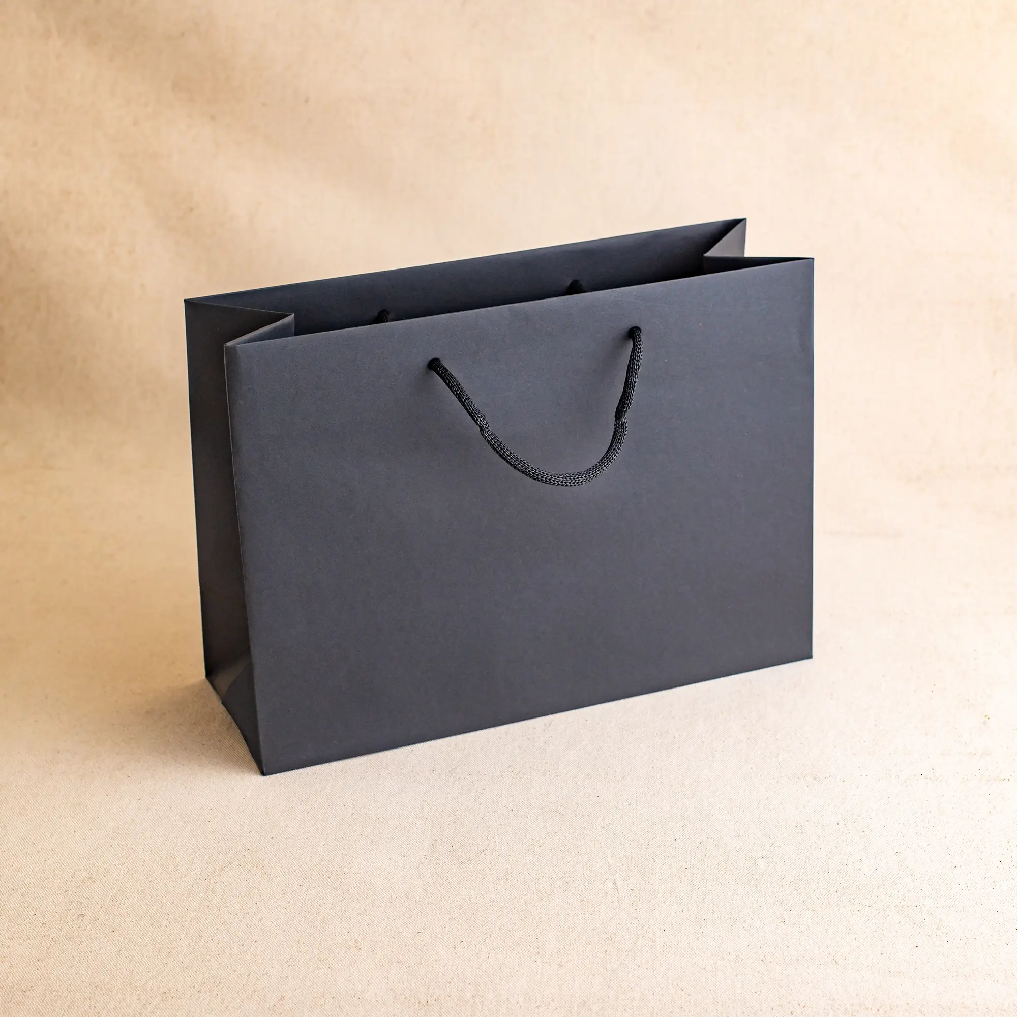Show details for FSC® Luxury Rope Handle Black Dyed Paper Bags - Plain