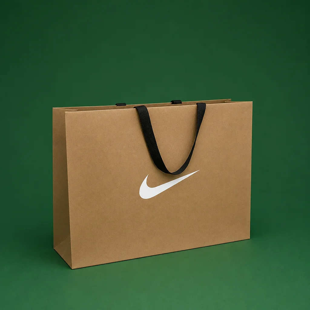 Show details for FSC® Fast Track Luxury Kraft Paper Bags with Ribbon Handles