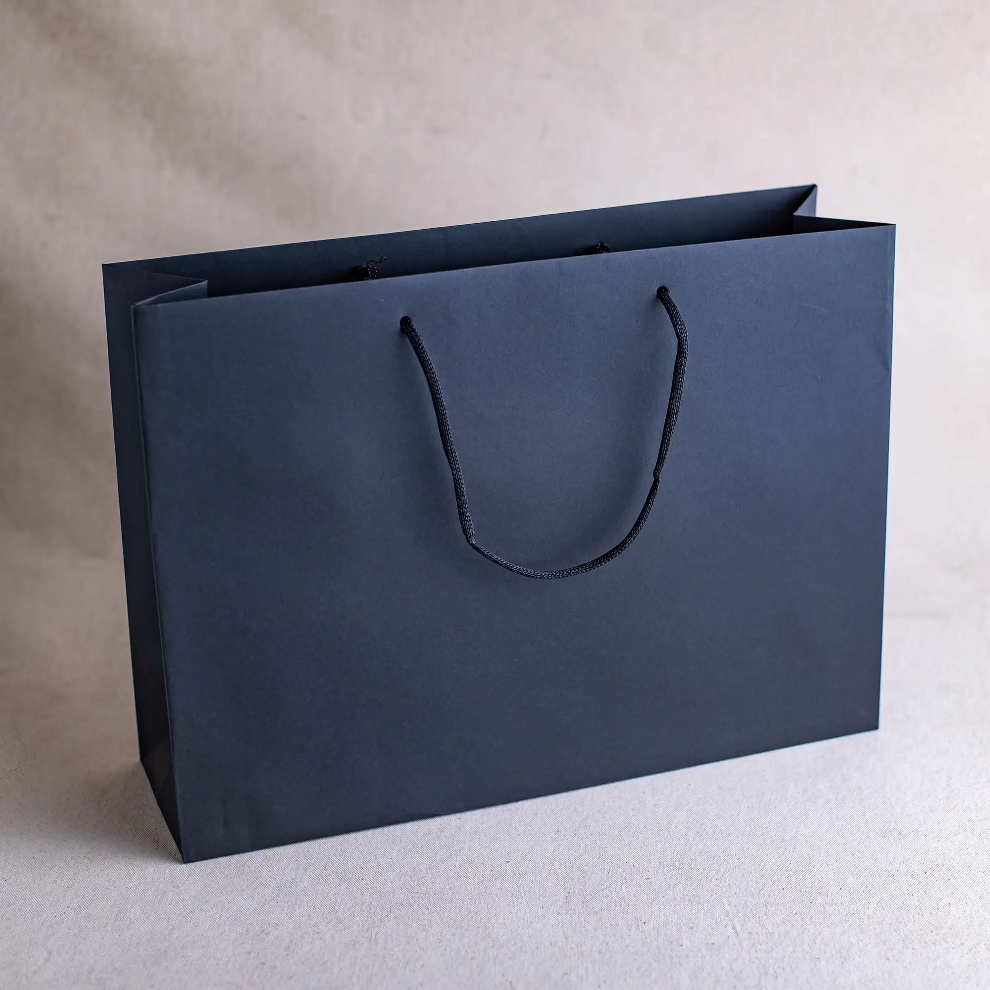 Show details for FSC® Luxury Rope Handle Black Dyed Paper Bags - Plain