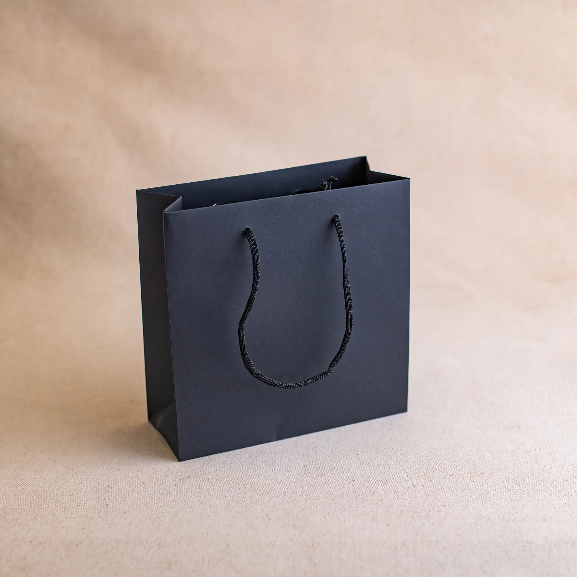 Show details for FSC® Luxury Rope Handle Black Dyed Paper Bags - Plain